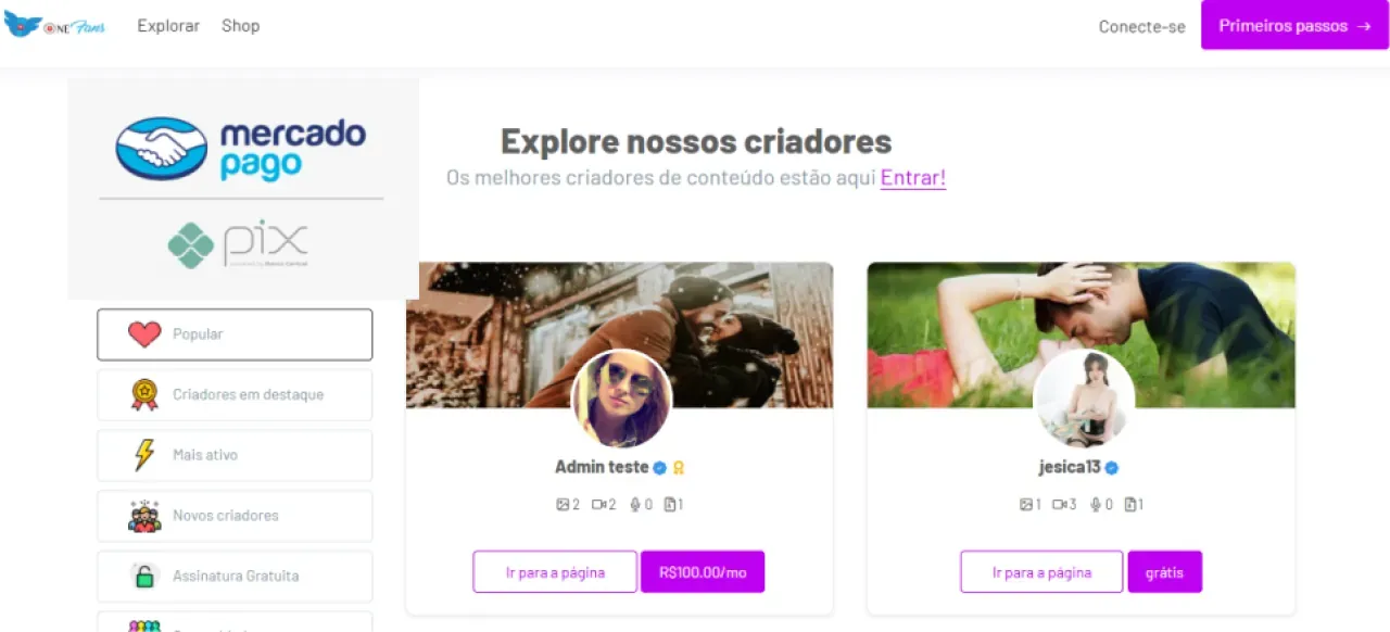 Script Onlyfans Clone , com mercado pago pagamento